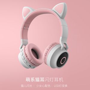 Cuffie con orecchie di gatto Cuffie senza fili Bluetooth per computer Cuffie da gioco E-sport Modelli di esplosione transfrontaliera