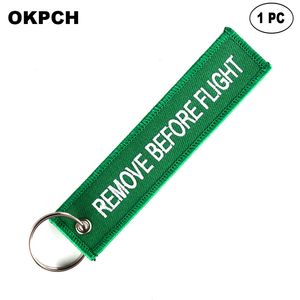 Key Fobs Chains Jewelry Red Embroidery Remove Before Flight Keyring Gift for Friends PK0099