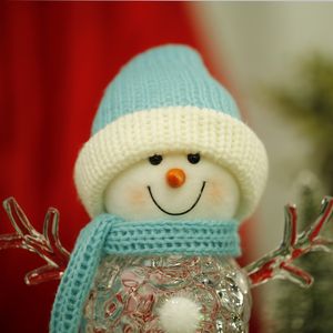 Christmas Glowing Snowman Santa Claus Baby Doll With Led Flashing String Light Bedroom Table Lamp Lanterns Adorn Decoration Gift 201130