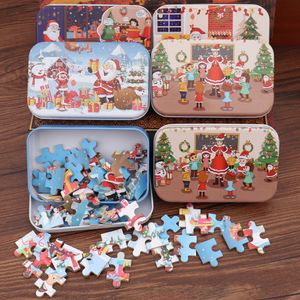 Weihnachten Santa Claus Holz Puzzle Spiel Mini Holz Puzzles Spielzeug Für Kinder Geschenke Pädagogisches Spielzeug JK2010KD