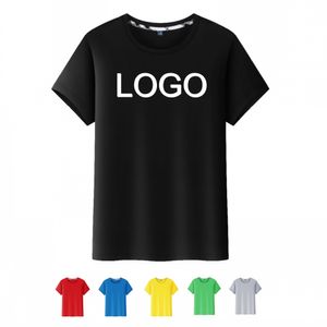 Benutzerdefiniertes Baumwoll-T-Shirt für Kinder, Erwachsene, Herren und Damen, schlichtes Sommer-T-Shirt, DIY-Druck, Stickerei, Logo sind willkommen, Marineblau, Schwarz, Grau, Weiß, Rot, Grün, einfarbig