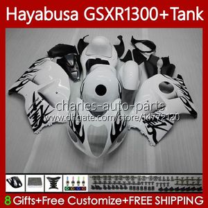 1300cc Hayabusa för SUZUKI GSX-R1300 GSXR-1300 GSXR 1300 CC 74NO.37 GSXR1300 1996 1997 1998 1999 2000 2001 GSX R1300 2002 2003 2004 2005 2006 2007 Fairing White Flames