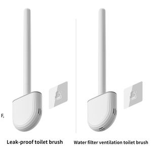 Scopino per WC in silicone TPR Testa piatta Flessibile per montaggio a parete Strumento di stoccaggio Spazzole per la pulizia della tazza del water Spedizione marittima RRB13152