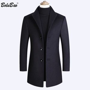 BOLUBAO Men Wool Blend Coat Winter New Men's Casual Wild Wool Overcoat Quality Brand Male Solid Color Wool Coat 201126