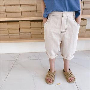 Yaz Kız Erkek Pamuk Katı Renk Diz Boyu Pantolon 2020 Yumuşak Tüm Maç Beşinci Pantolon LJ201019