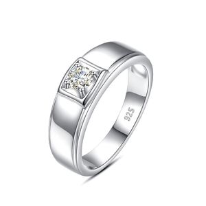 Anelli di Moissanite di colore DF da 0,4 ct 3 mm per uomo 100% argento sterling 925 certificato gioielli di fidanzamento di nozze diamante test pass regalo