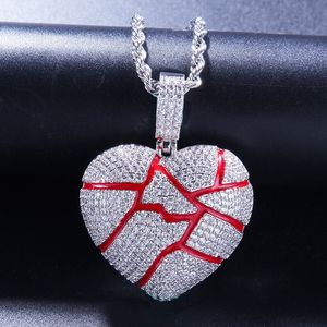 Fashion- Heart Pendant Necklace For Mens Womens New silver Fashion Hip Hop Necklace Jewelry necklaces Iced Out Pendant Necklace