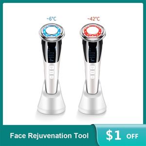 EMS LED Pon Therapy Sonic Vibration Wrinkle Remover Cool Treatment Anti Aging Skin Cleaner Cleansing Rejuvenation Machine 220216
