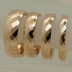 Alyans mm Genişlik Nadir Kadın Kız Gül Altın Kaplama Çok Faset Tungsten Yüzük Boyutu ring