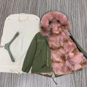 pink raccoon fur trim mukla furs brand pink coyote fur liner army green mini jackets snow winter parka with ykk zipper