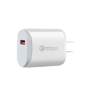 QC3.0 USB Port Şarj Hızlı Şarj AB Eklentileri Duvar Adaptörü Mobil Evrensel Şarj Telefon (Beyaz) Akıllı Telefon için 100 adet / grup