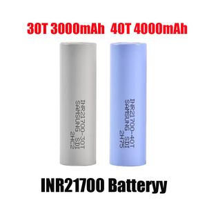 100% wysokiej jakości INR21700 30T 3000MAH 40T 4000MAH 21700 bateria litowa 35A 3.7 V E Cig Mod L Li-Ion Akumulator do Vape Box Grey Blue