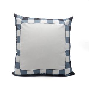 Sublimation Grid Pillow Case Blank Vit Kudde Kudde täcker Polyester Värmeöverföring Kvadratkasta örngott för bänk soffa