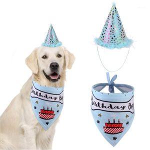 Dog Apparel Party Pet Dogs Caps Cat Bibs Födelsedag Kostym Design Head-Wear Hat Christmas Bandana Scarf Husdjur Tillbehör Tillbehör1