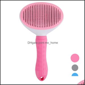 Hund grooming levererar husdjur hem trädgård självrengöring slicker borste för katt shedding comb brosse verktyg massa partikel jk2012ph drop leverans 2