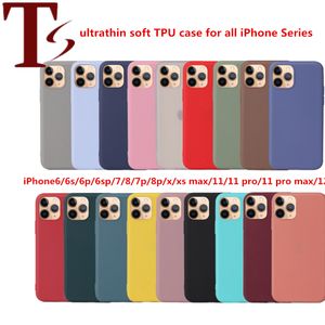 Slim Matte Soft TPU Väska till iPhone 13 12 Pro Max Fases iPhone12 iPhone13 Vanligt ultra tunn mode telefon täcker fabrikspris