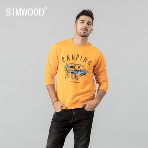 Inverno Simwood Novo Funny Carton Camping Prind Hoodies Men Causal Jogger Sweetshirts Tracksuits Letter O-Gobes Pullovers 201020