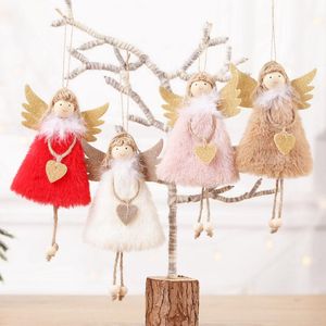 La bambola Cartoon Plush Heart Angel appende l'albero di Natale appende le decorazioni natalizie Festa festiva Regalo di decorazioni per la casa SN4762