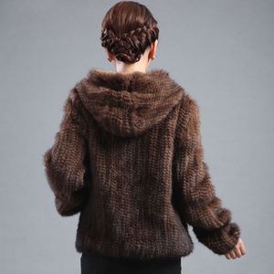 Novo casaco de pele de vison feminino manga comprida top fashion all-match jaqueta de malha de vison casaco de pele de malha frete grátis lj201203