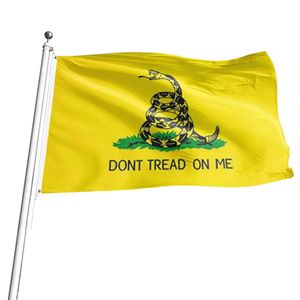 90 * 150 cm Polyester-freie Gadsden-Flaggen Schlangen-Banner-Flagge Gelbe Schlangen-Staatsflaggen Tea Party Culpeper DONT TREAD ON ME-Banner 3 x 5 Fuß