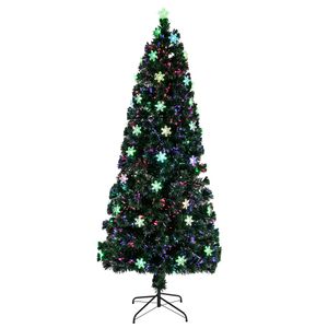 Optical Fiber großhandel-7 ft Weihnachtsbaum mit Lichtern Faseroptik Niederlassungen Weihnachtsfamilie Hotel Restaurant Dekoration Bäume