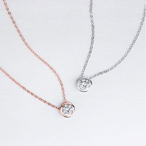 Mode minimalistisk stil 925 sterling silver halsband kvinnlig högkvalitativ zirkon flicka mångsidig temperament clavicle chain q0531