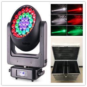 2PCSwith Flight Case Ring Contro Moving Head Lyre Zoom DJ Beam 37x20 W LED 4IN1 Przenoszenie głowy Zoom RGBW Light