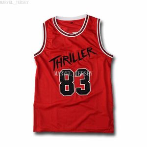Billig benutzerdefinierte Jackson # 83 Thriller gesticktes Mesh-Basketball-Jersey XS-5XL NCAA