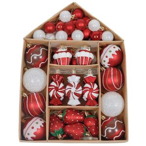 70-Pack Shatterproof Bola de Natal Ornamentos Definir Pingentes Decorativos Reusável Presente de Hand-Held para Xmas Tree Lad-Sale 201204