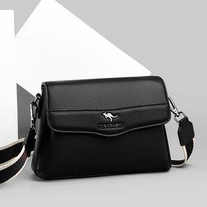 Yeni Vintage Kadın Flap Moda Rahat Deri Omuz Çantaları Lady Crossbody Messenger Çanta Zarif Zarf Debriyaj Çok Katmanlı Çanta