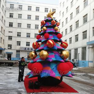 Árvore inflável atraente de Natal modelo 5m / 6m Balão de árvore soprado de ar gigante para decoração de xmas ao ar livre