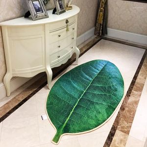 Mattor 3D Myrica Rubra Leaf Rug Form Green Microfiber Carpet Absorberande Anti-Slip Vacuum Pad Kitchen Mat Dörr Badrum Golvmattor1