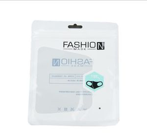 Sacchetto di imballaggio per maschera inglese trasparente di alta qualità Sacchetti di imballaggio per maschera personalizzati autosigillanti in plastica bianco nero 15x18 cm gratis