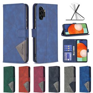 Moda Geometria Carteira De Couro Capas Para Samsung A33 A53 Galaxy A23 5G A73 A23 Core A13 4G Linha Geométrica Livro Titular ID de ID Card Slot Híbrido Flip Flip Cover Bolsas De Negócios