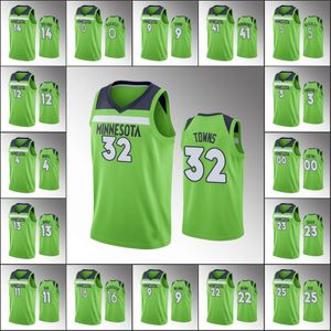 Minnesota Timberwolves''Men Karl-Anthony Towns D'Angelo Russell Derrick Rose Statement Custom Green Jersey