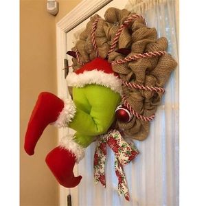 Jak Grinch ukradł burlap wieniec świąteczne dekoracje Garland Super Cute i Lovely Great Gifts 201203