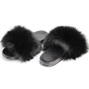 Fur Slides Slippers for Women Toddler Girls Feather Slip On Summer Furry Sandals Flip Flops Home Shoes Flats X1020