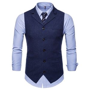 Business Mens Casual Abito formale Gilet Gilet Slim Inghilterra Gilet Uomo Abiti da sposa Y201026