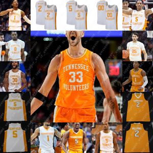 Maglia da basket Tennessee Volunteers Santiago Vescovi Zakai Zeigler Dalton Knecht 2 Gainey 30 James Jonas Aidoo Jahmai Mashack Tobe Awaka D.J. Jefferson Yves Pons