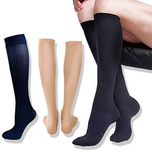 3 paia di calze Compressione di pressione Nylon Vena varicosa Ginocchio unisex Gamba alta Supporto Calza elasticizzata Sollievo dal dolore Nylon LJ201224