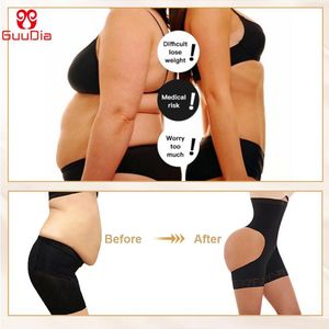 Guudia bulifter shapers body shaper push up girdle hi midje cincher mage kontroll trosor med krok sexig thong shapewear1304z