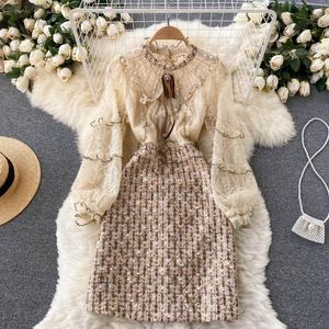 Casual Dresses SINGREINY High Quality French Dress Women Elegant Fashion Sweet A-line Party Autumn Korean Streetwear Short