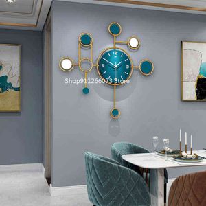 Luxo Relógio de Parede Sala de estar Modern Minimalista Moda Restaurante Arte Decorativa Assista Personalidade Criativa Grande Parede Pendurado H1230