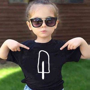 Eisdruck gedruckt T-shirt Mode Kurzarm Sommer Kinder T-Shirts Für Jungen Mädchen Casual Tees Kinder Kinder Tops Kleidung G1224