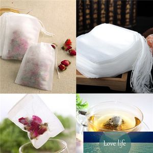 100pcs / lot 9 x 10cm Teabags Chá vazio sacos com corda curar papel de filtro Para Herb chá frouxo New Atacado