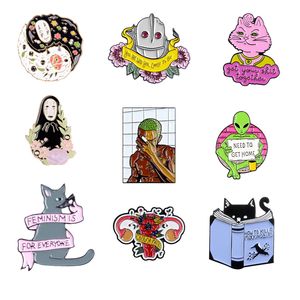 Cartoon-Charakter-Pins, Katze, Alien-Roboter, Gebärmutter, Emaille-Broschen, Abzeichen, exquisite Accessoires, Geschenke, Freunde