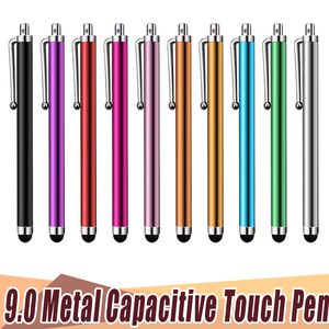 Stilo lungo per schermo touch pen capacitivo in alluminio caldo per telefoni cellulari Samsung Huawei Xiaomi Tablet Laptop