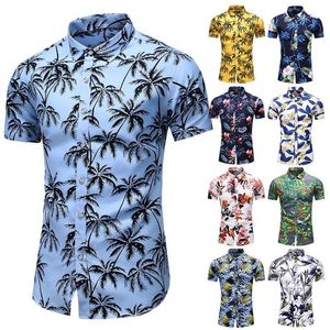 2020 US New Hawaiian Shirt Mens Flower Beach Aloha Party Casual Holiday Short Sleeve1