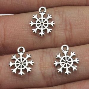 500Pcs / Noel kar tanesi Charms Antik Gümüş Charms kolye alaşım kolye Takı için çok Yapımı bulgular 13x11mm