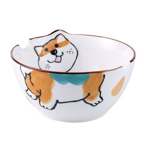 Cute Dog Puppy Japanese Ramen Bowl Hand Painted Ceramic Dinnerware for Noodle Soup Salad Dalmatian Shiba Ino Husky Pug 7 inch